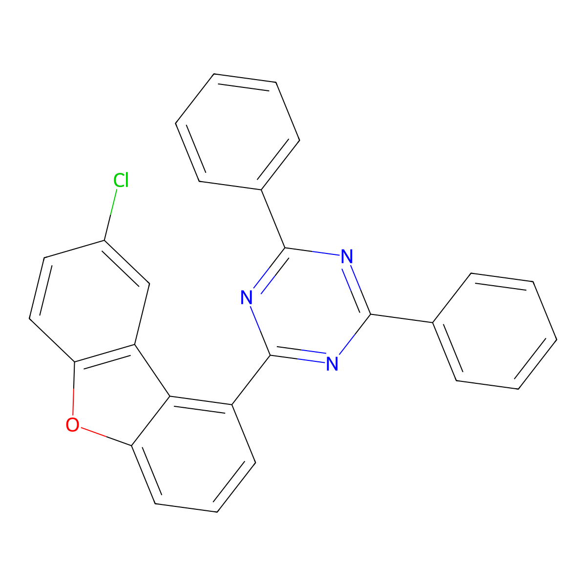 2-(8-Chlorodibenzo[b,d]furan-1-yl)-4,6-diphenyl-1,3,5-triazine molecular structure, CAS 2173554-85-1