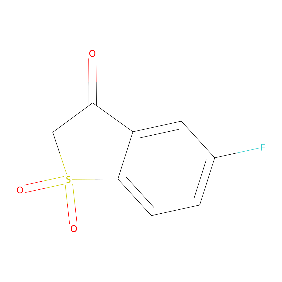 5-Fluoro-2,3-dihydro-1lambda6-benzothiophene-1,1,3-trione molecular structure, CAS 2173565-61-0