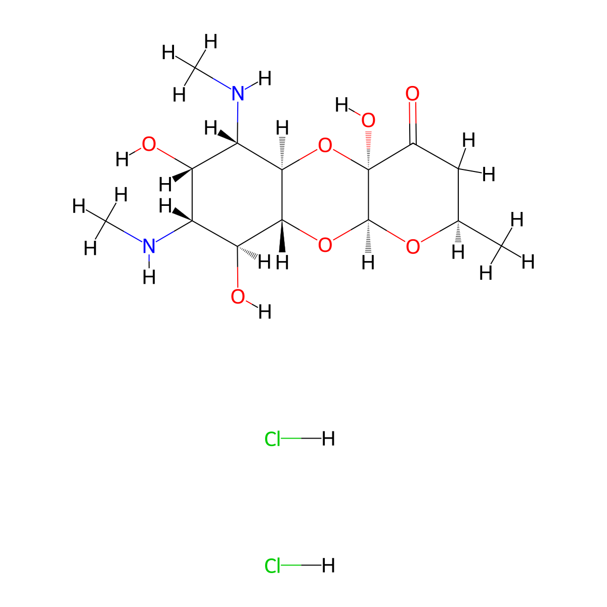 Spectinomycin Dihydrochloride molecular structure, CAS 21736-83-4
