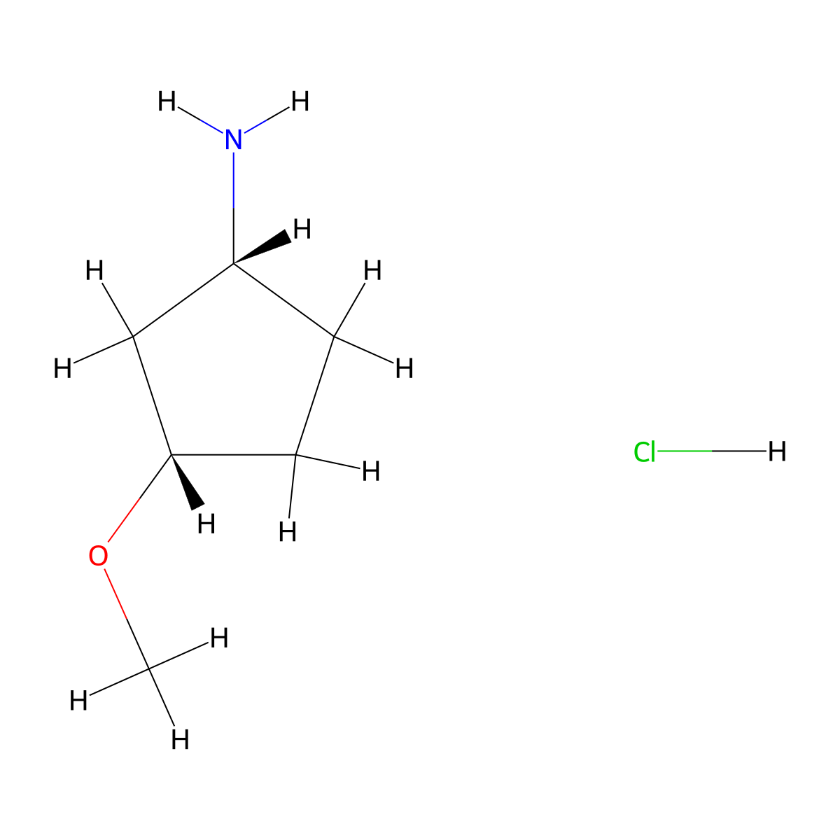 (1R,3S)-3-methoxycyclopentanamine;hydrochloride molecular structure, CAS 2173637-04-0