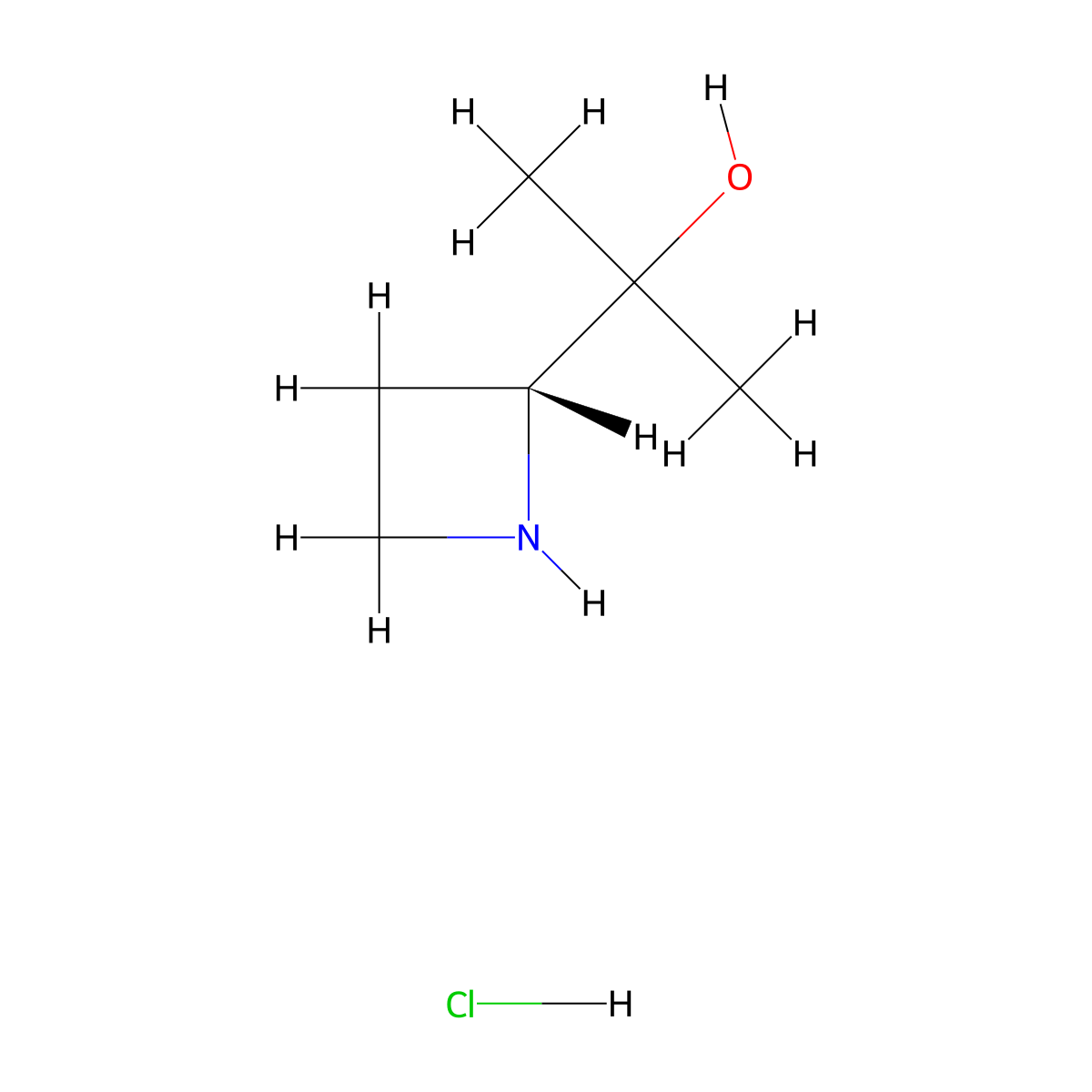 2-[(2R)-azetidin-2-yl]propan-2-ol hydrochloride molecular structure, CAS 2173637-17-5