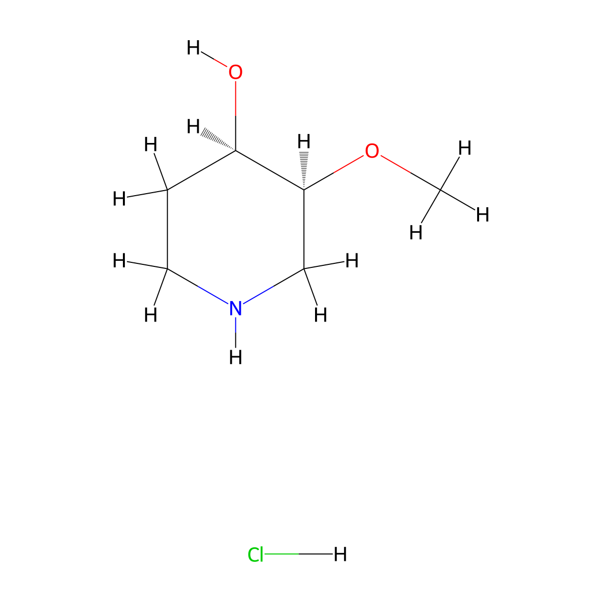 cis-3-Methoxypiperidin-4-ol;hydrochloride molecular structure, CAS 2173637-21-1
