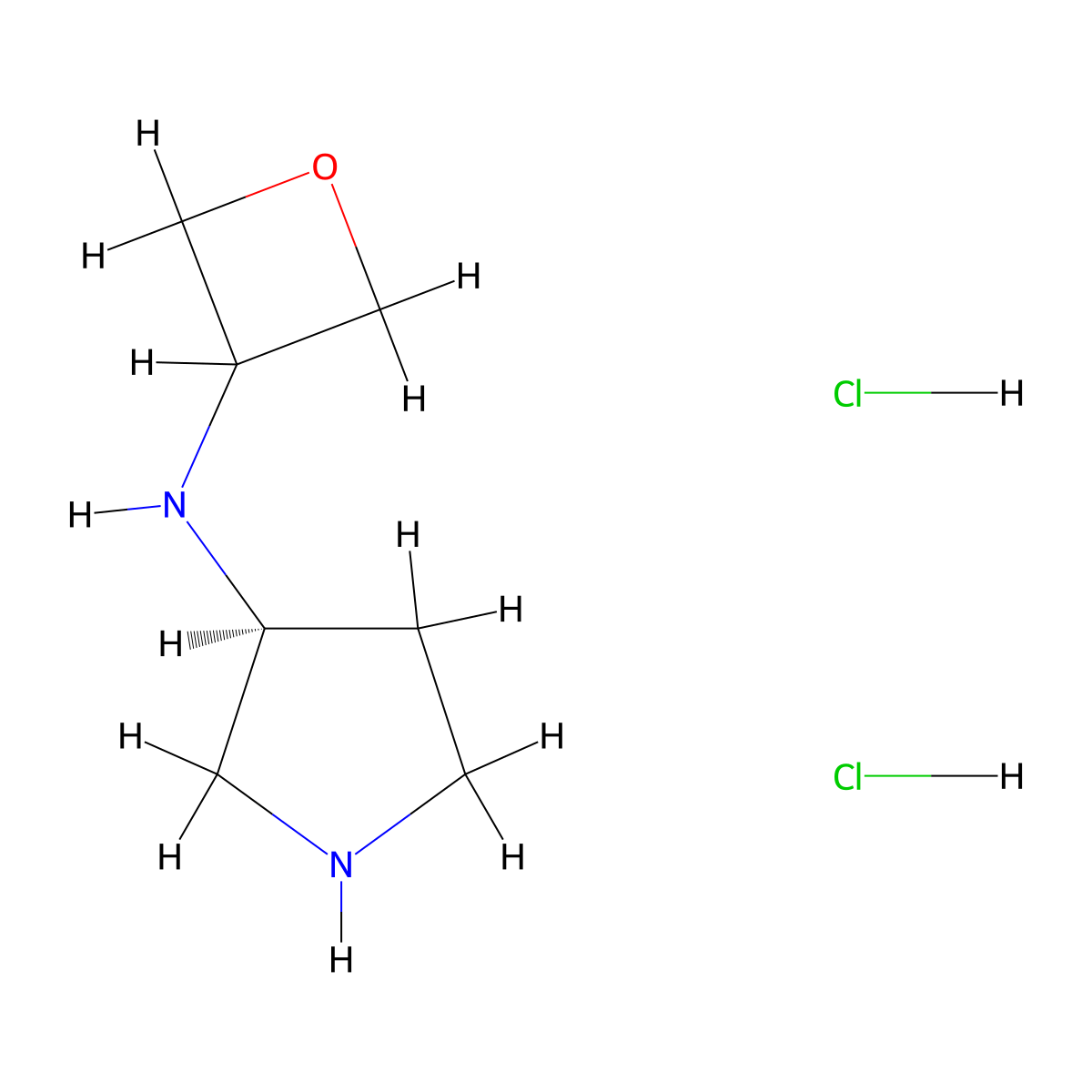 (3S)-N-(oxetan-3-yl)pyrrolidin-3-amine dihydrochloride molecular structure, CAS 2173637-22-2