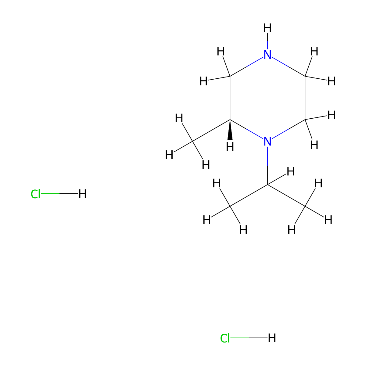 (R)-1-Isopropyl-2-methylpiperazine dihydrochloride molecular structure, CAS 2173637-34-6