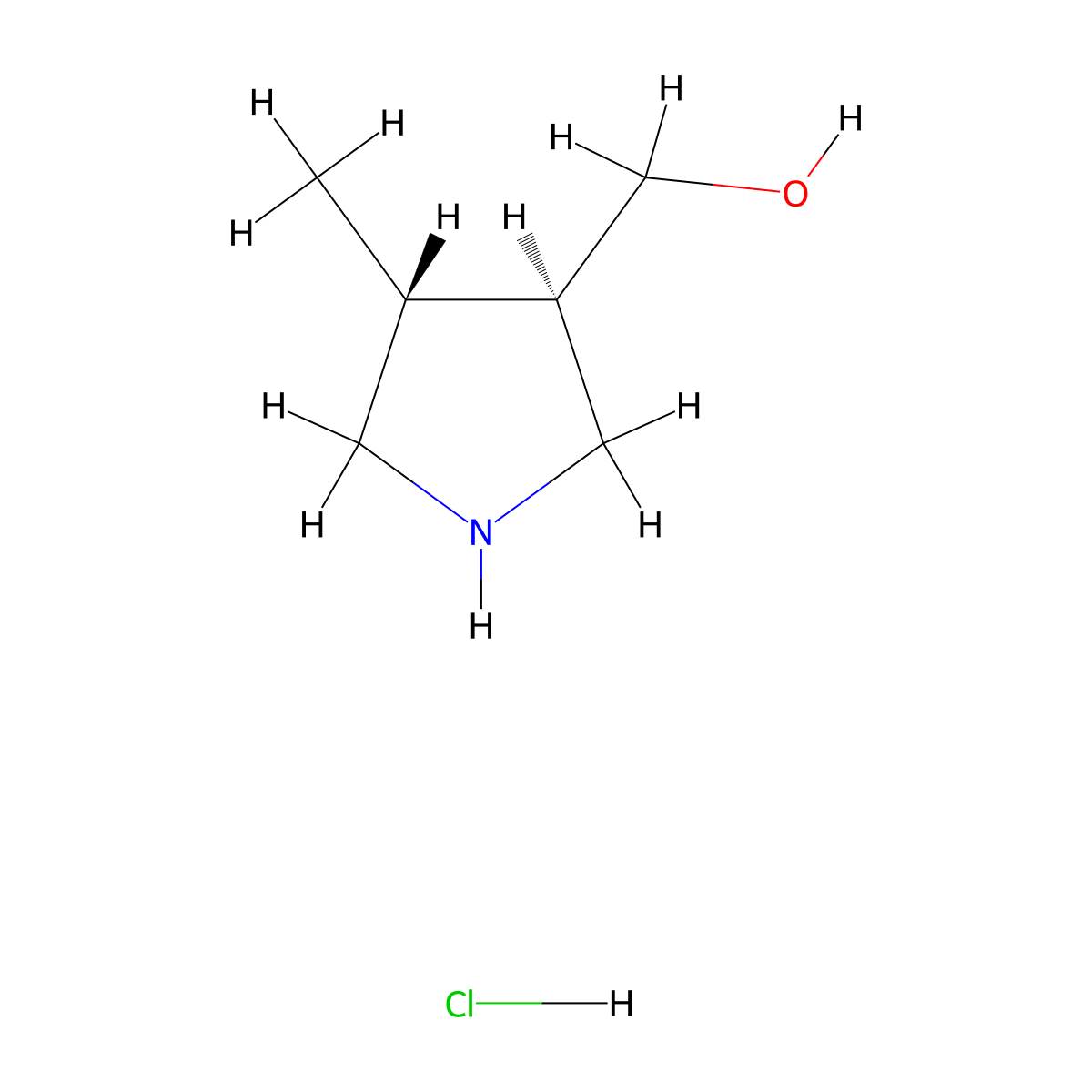 [(3R,4R)-4-methylpyrrolidin-3-yl]methanol hydrochloride molecular structure, CAS 2173637-38-0