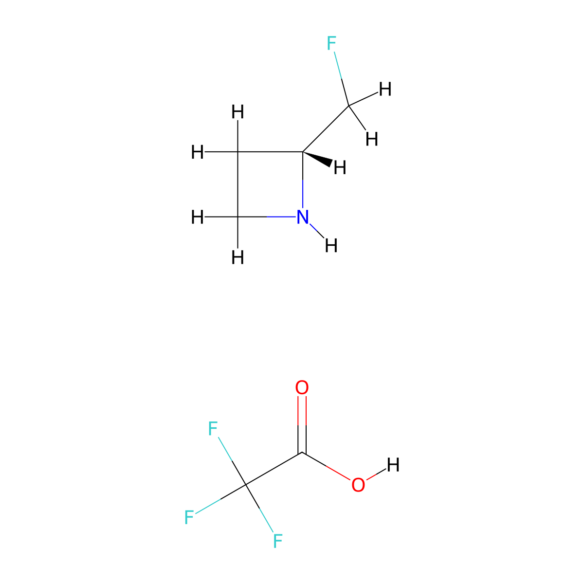 (2R)-2-(fluoromethyl)azetidine; trifluoroacetic acid molecular structure, CAS 2173637-39-1