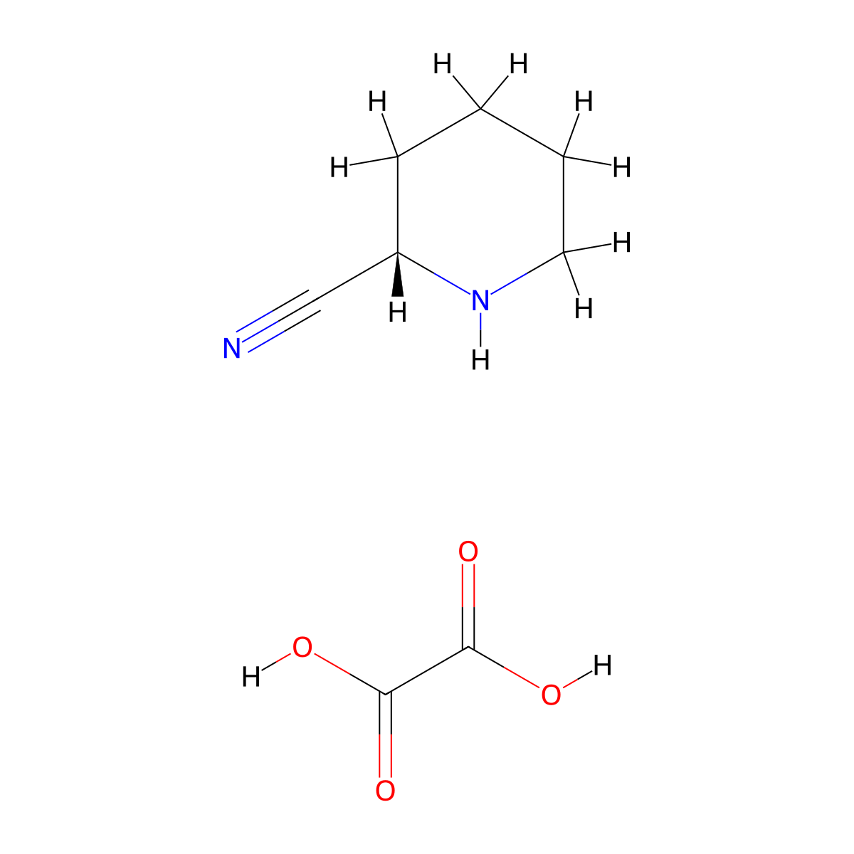 (2S)-piperidine-2-carbonitrile; oxalic acid molecular structure, CAS 2173637-43-7