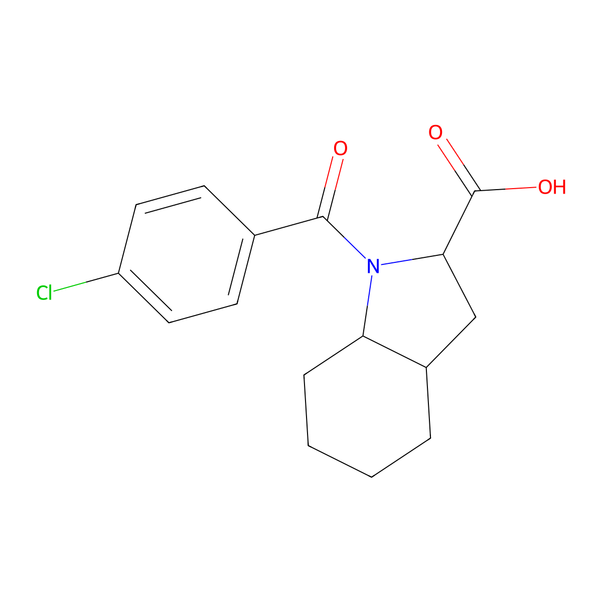 (2S,3aS,7aS)-1-(4-chlorobenzoyl)-octahydro-1H-indole-2-carboxylic acid molecular structure, CAS 2173637-69-7