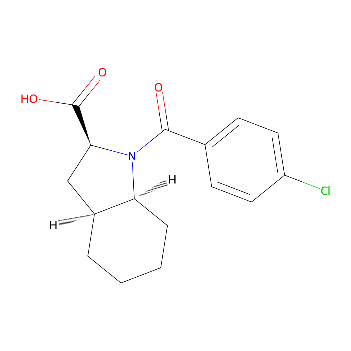 (2S,3aS,7aS)-1-(4-chlorobenzoyl)-octahydro-1H-indole-2-carboxylic acid molecular structure, CAS 2173637-69-7