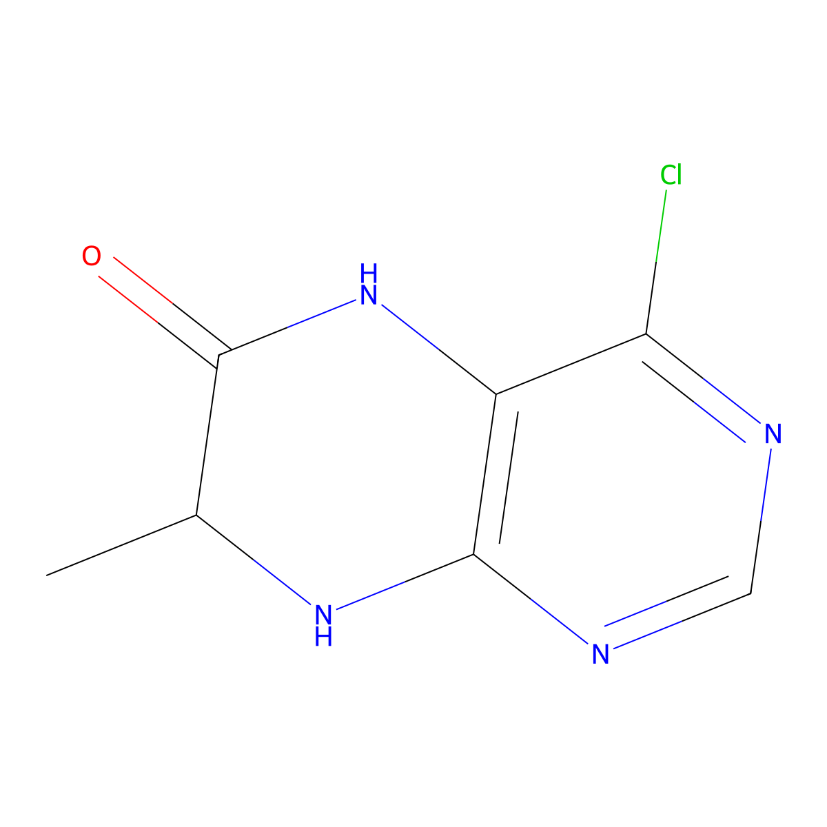 (7S)-4-chloro-7-methyl-5,6,7,8-tetrahydropteridin-6-one molecular structure, CAS 2173637-71-1