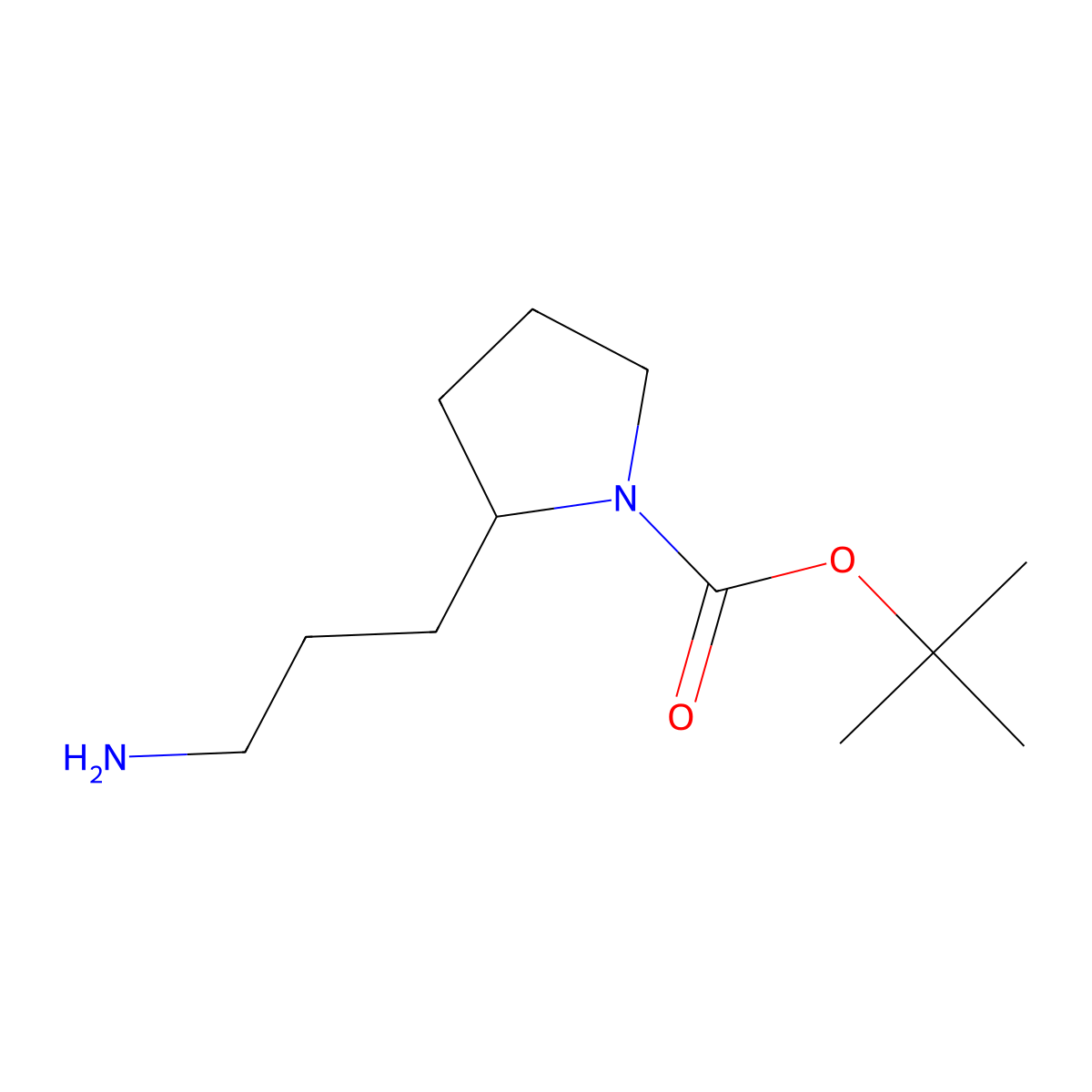 tert-butyl (2S)-2-(3-aminopropyl)pyrrolidine-1-carboxylate molecular structure, CAS 2173637-79-9
