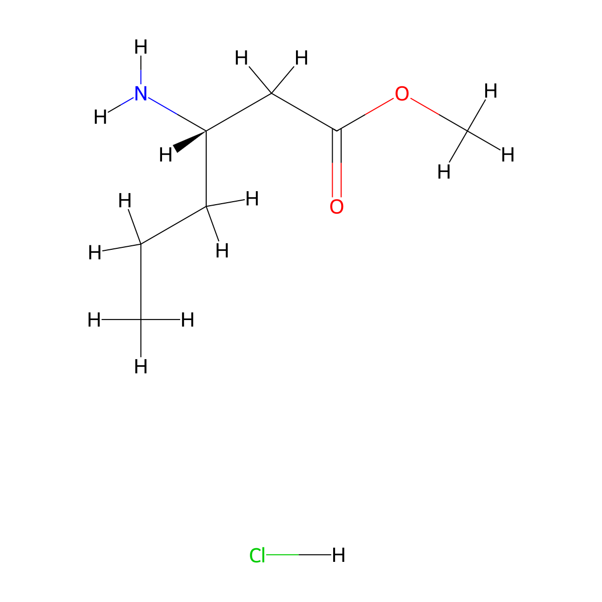 methyl (3S)-3-aminohexanoate hydrochloride molecular structure, CAS 2173637-82-4