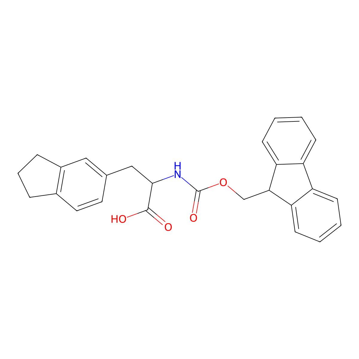 (2S)-3-(2,3-dihydro-1H-inden-5-yl)-2-({[(9H-fluoren-9-yl)methoxy]carbonyl}amino)propanoic acid molecular structure, CAS 2173637-94-8