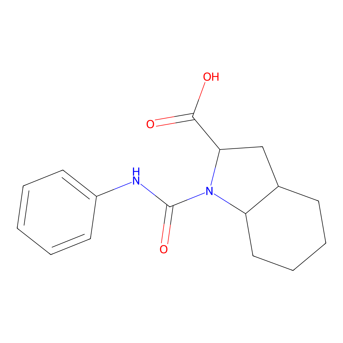 (2S,3aS,7aS)-1-(phenylcarbamoyl)-octahydro-1H-indole-2-carboxylic acid molecular structure, CAS 2173638-15-6