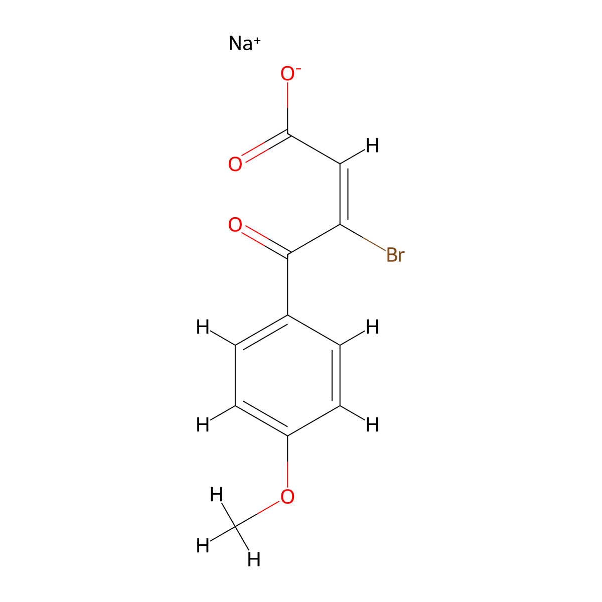 Sodium Bromebrate molecular structure, CAS 21739-91-3