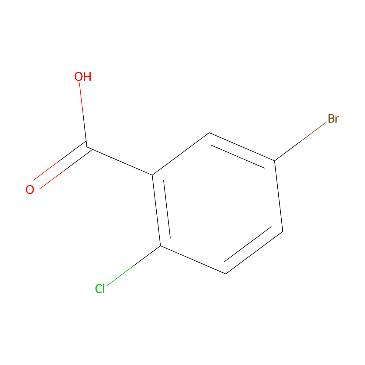 5-Bromo-2-chlorobenzoic acid molecular structure, CAS 21739-92-4