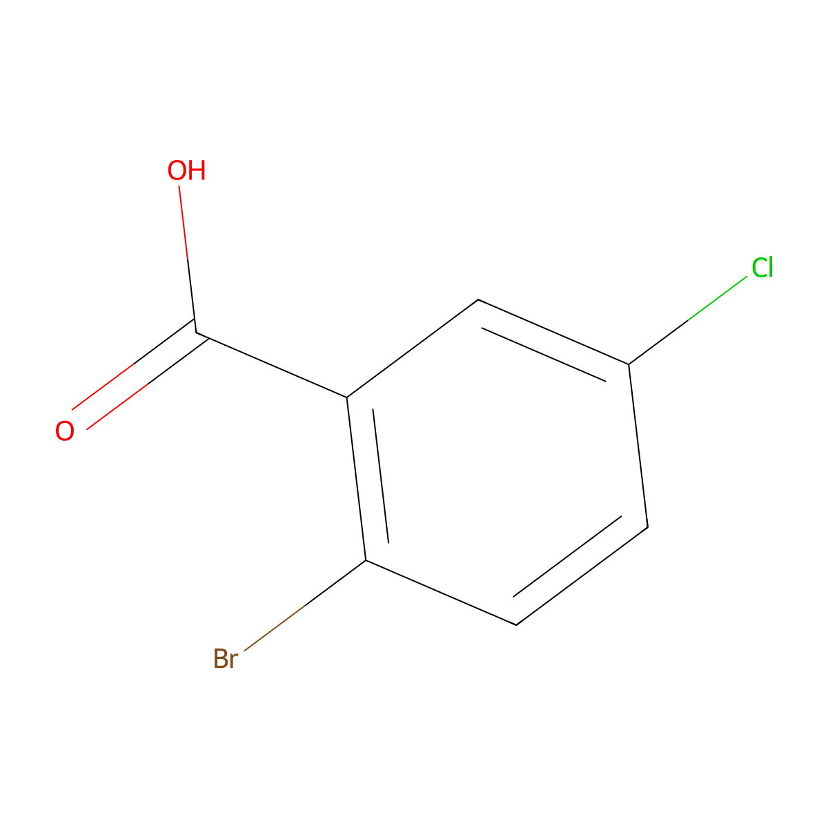 2-Bromo-5-chlorobenzoic acid molecular structure, CAS 21739-93-5