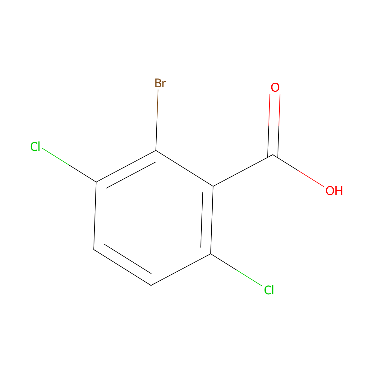 2-Bromo-3,6-dichlorobenzoic acid molecular structure, CAS 21739-97-9