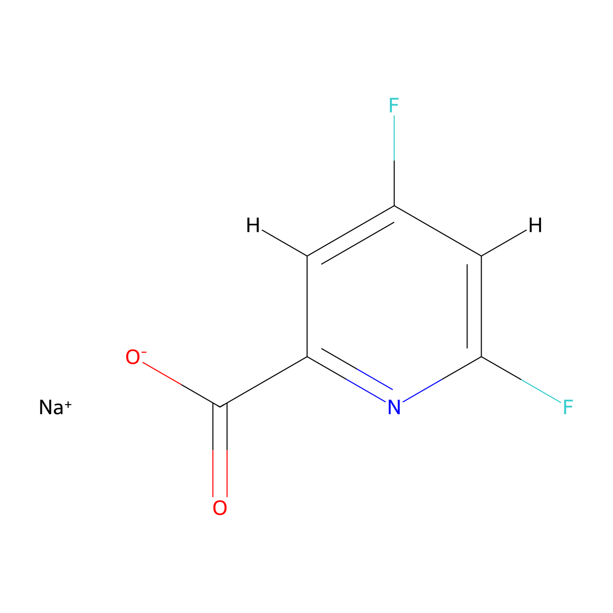Sodium 4,6-difluoropyridine-2-carboxylate molecular structure, CAS 2173991-61-0