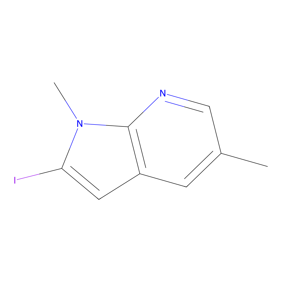 2-Iodo-1,5-dimethyl-1h-pyrrolo[2,3-b]pyridine molecular structure, CAS 2173991-62-1