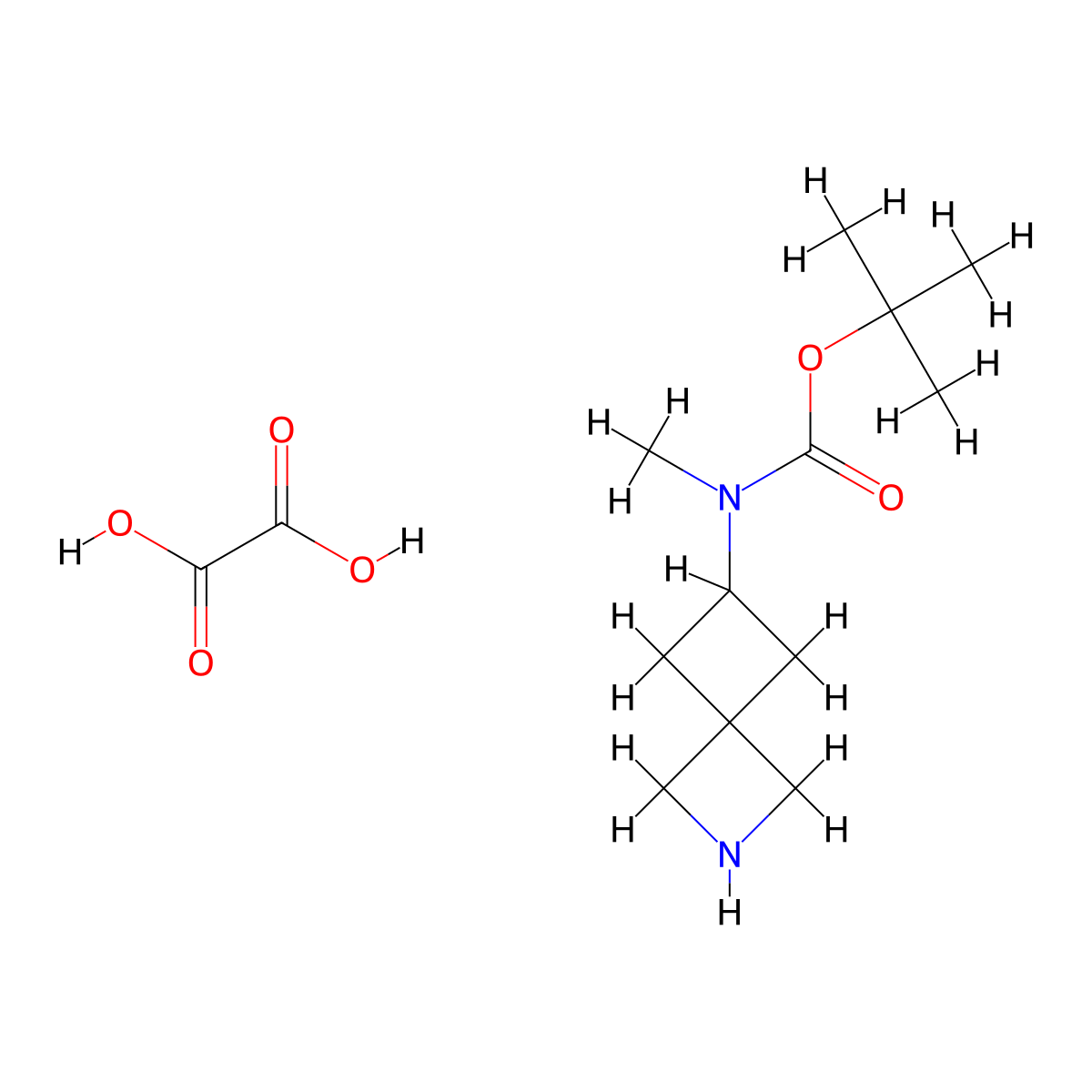 tert-Butyl methyl(2-azaspiro[3.3]heptan-6-yl)carbamate oxalate molecular structure, CAS 2173991-65-4