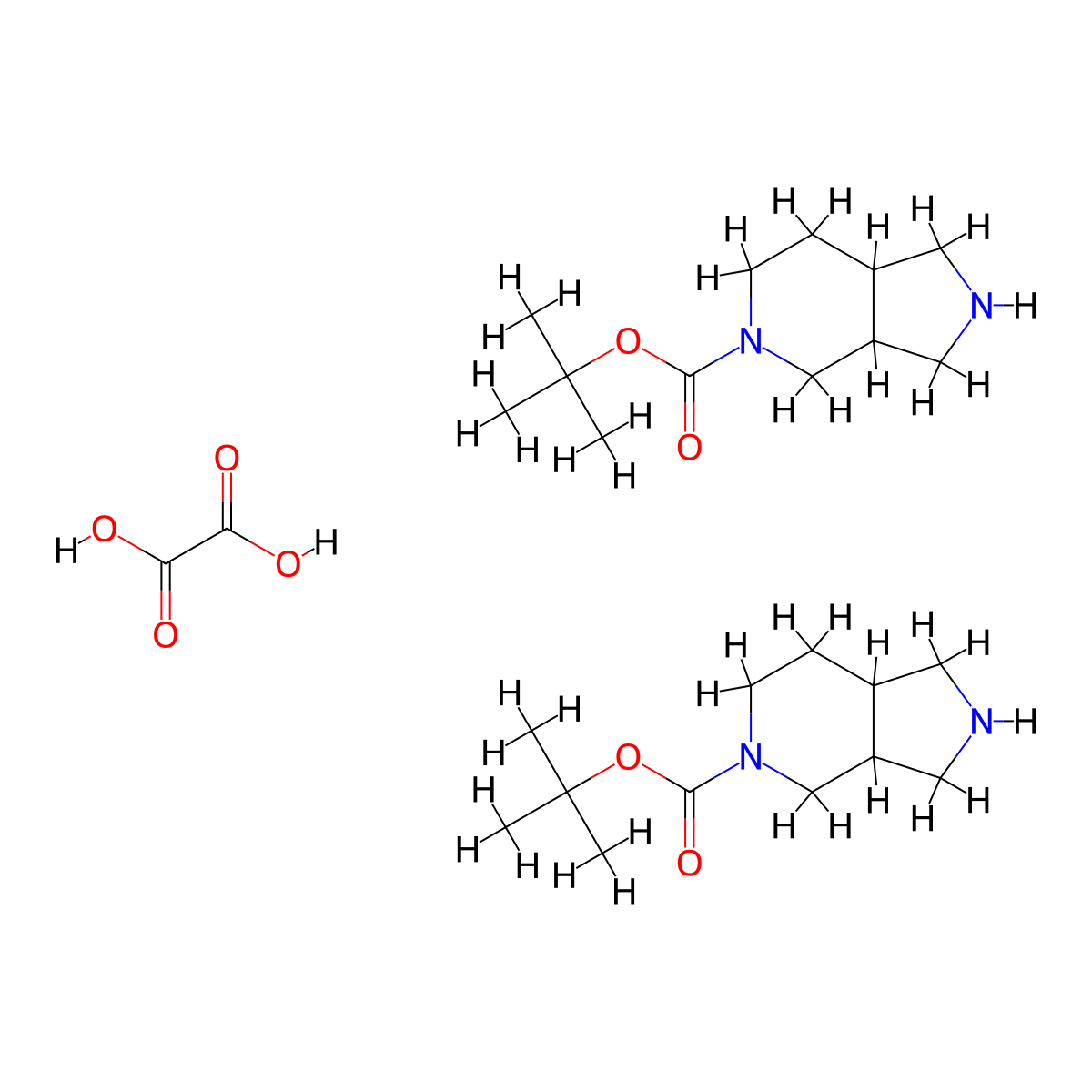 Oxalic acid; bis(tert-butyl octahydro-1h-pyrrolo[3,4-c]pyridine-5-carboxylate) molecular structure, CAS 2173991-70-1