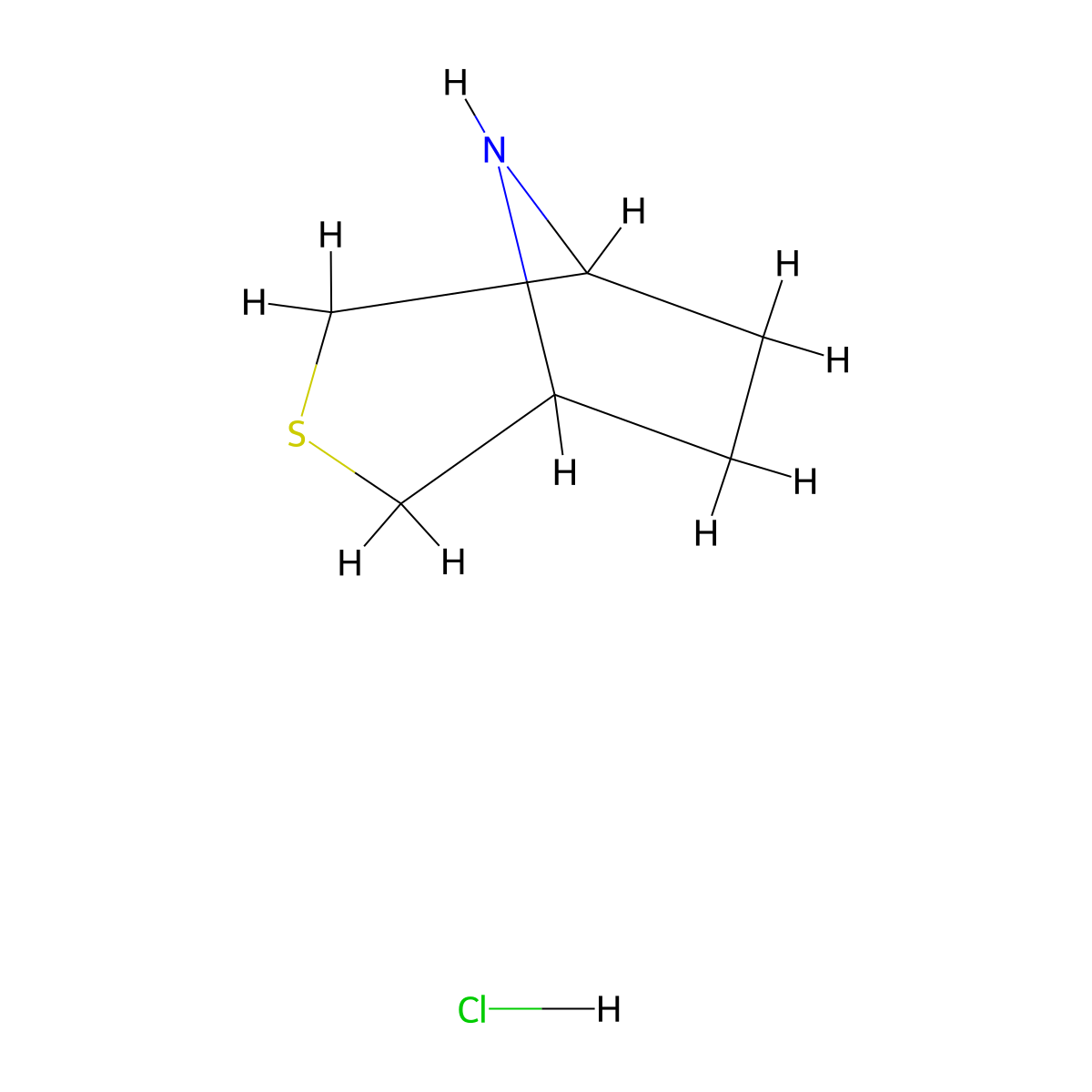 3-Thia-8-azabicyclo(3.2.1)octane hydrochloride molecular structure, CAS 2173991-75-6