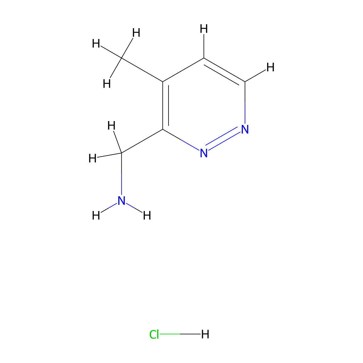 1-(4-Methylpyridazin-3-yl)methanamine hydrochloride molecular structure, CAS 2173991-77-8