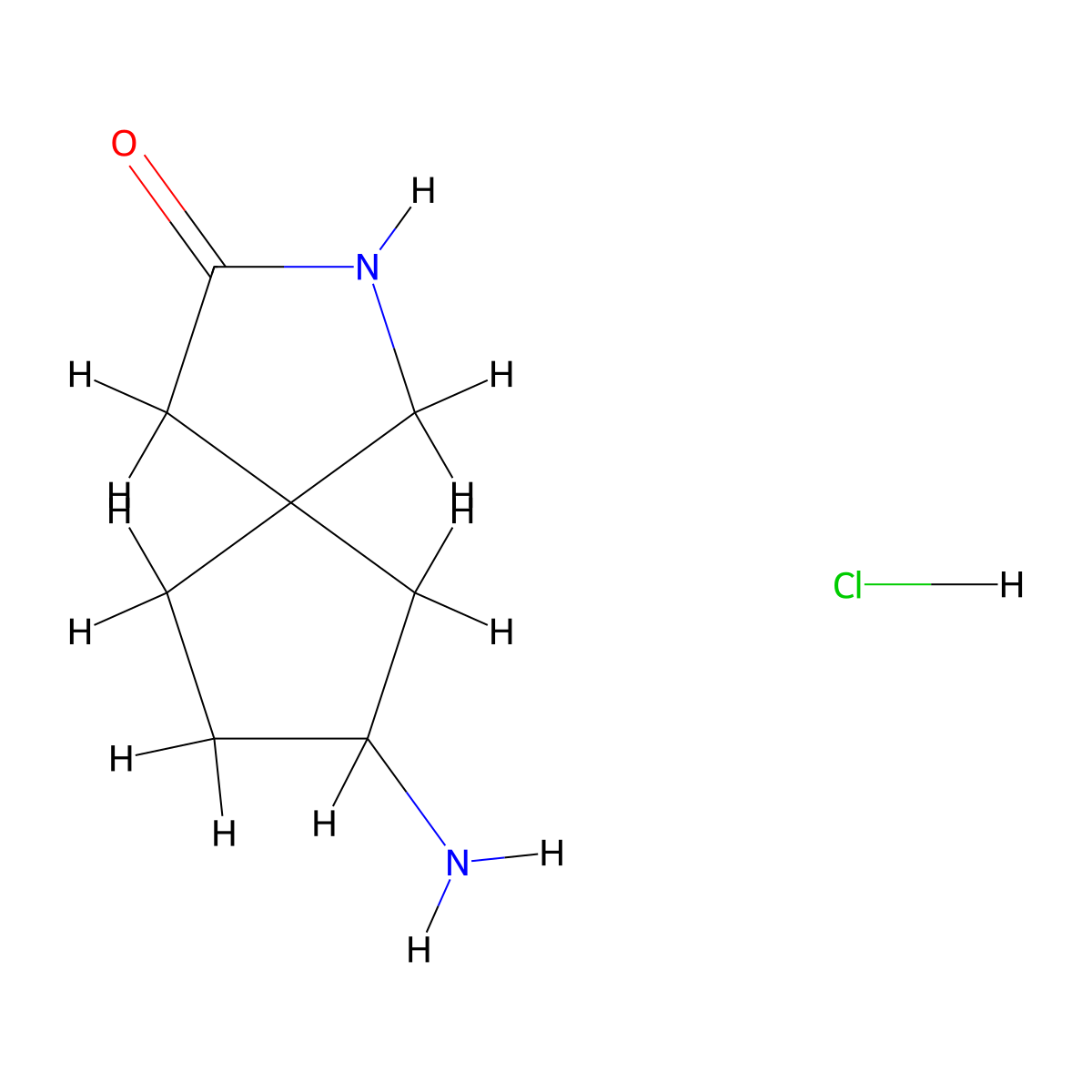 7-Amino-2-azaspiro[4.4]nonan-3-one hydrochloride molecular structure, CAS 2173991-79-0