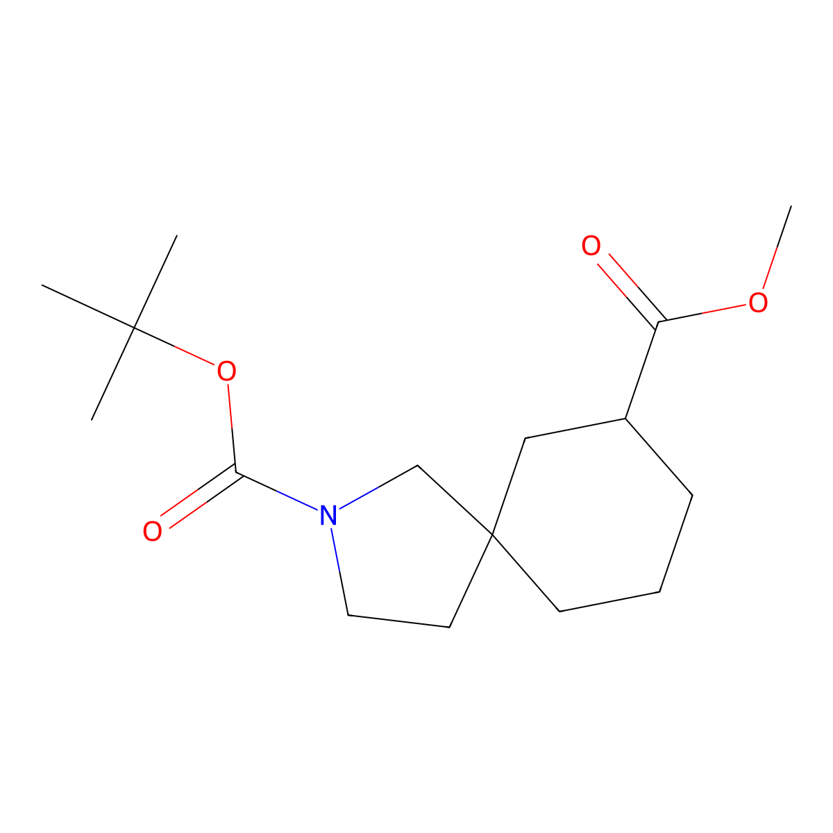 2-Tert-butyl 7-methyl 2-azaspiro[4.5]decane-2,7-dicarboxylate molecular structure, CAS 2173991-86-9