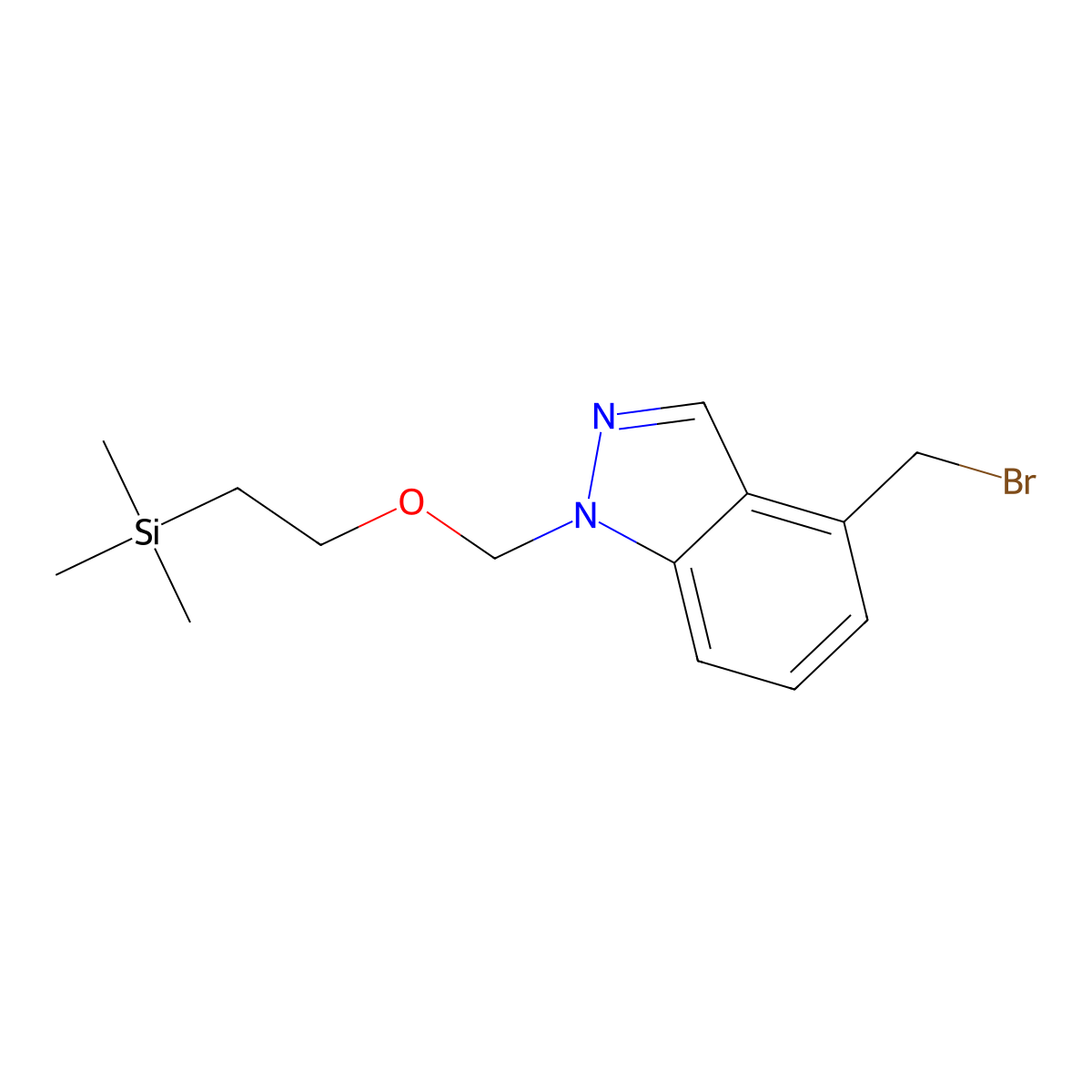 4-(bromomethyl)-1-{[2-(trimethylsilyl)ethoxy]methyl}-1H-indazole molecular structure, CAS 2173991-89-2