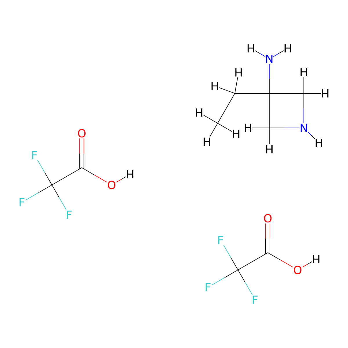 3-Ethylazetidin-3-amine; bis(trifluoroacetic acid) molecular structure, CAS 2173991-90-5