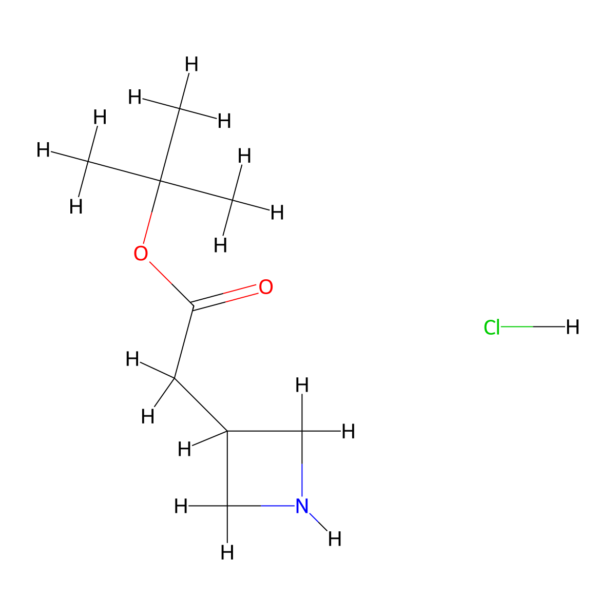 Tert-butyl 2-(azetidin-3-yl)acetate hydrochloride molecular structure, CAS 2173991-98-3