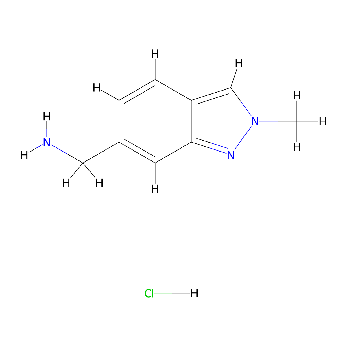 1-(2-methyl-2H-indazol-6-yl)methanamine hydrochloride molecular structure, CAS 2173992-05-5