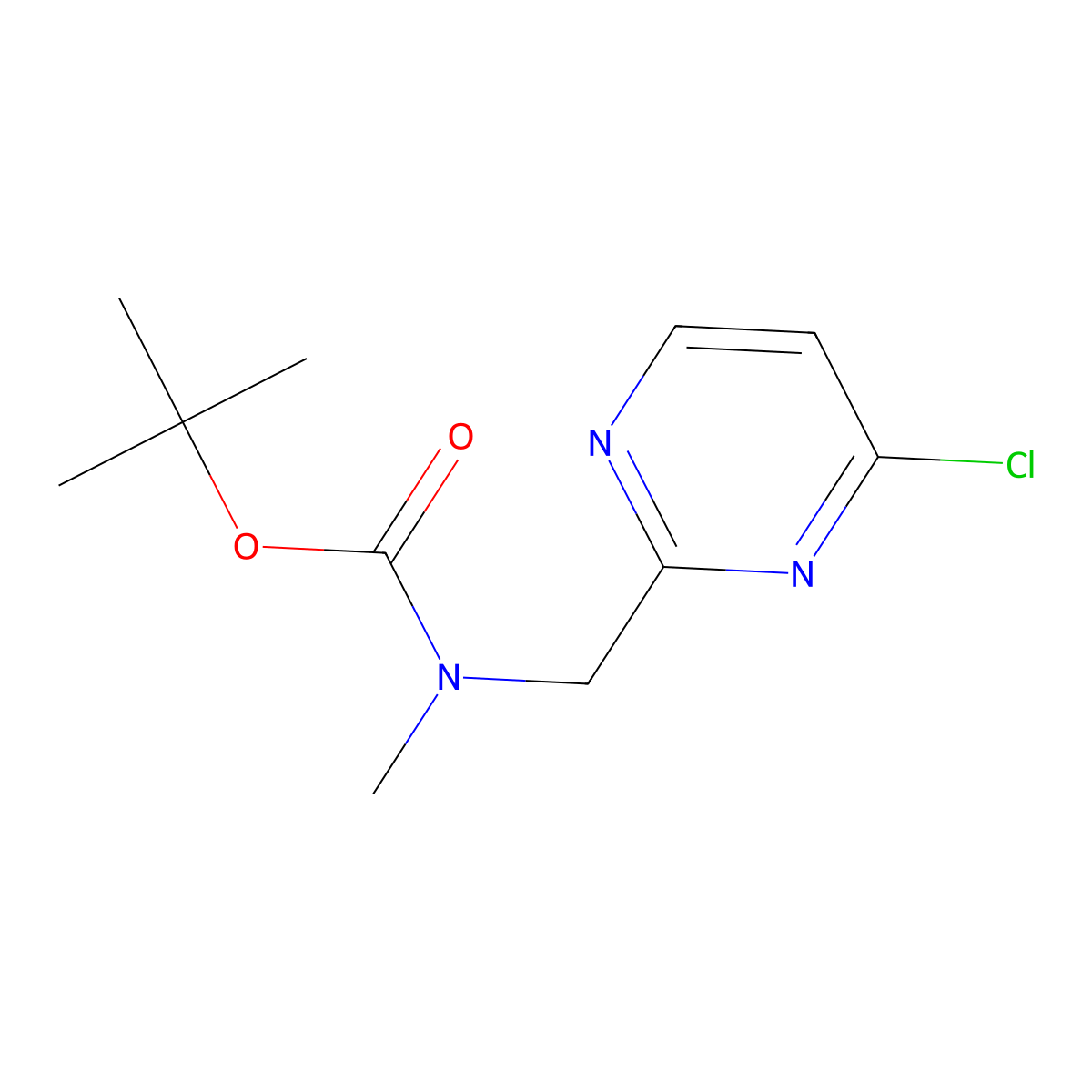 tert-butyl N-[(4-chloropyrimidin-2-yl)methyl]-N-methyl-carbamate molecular structure, CAS 2173992-20-4