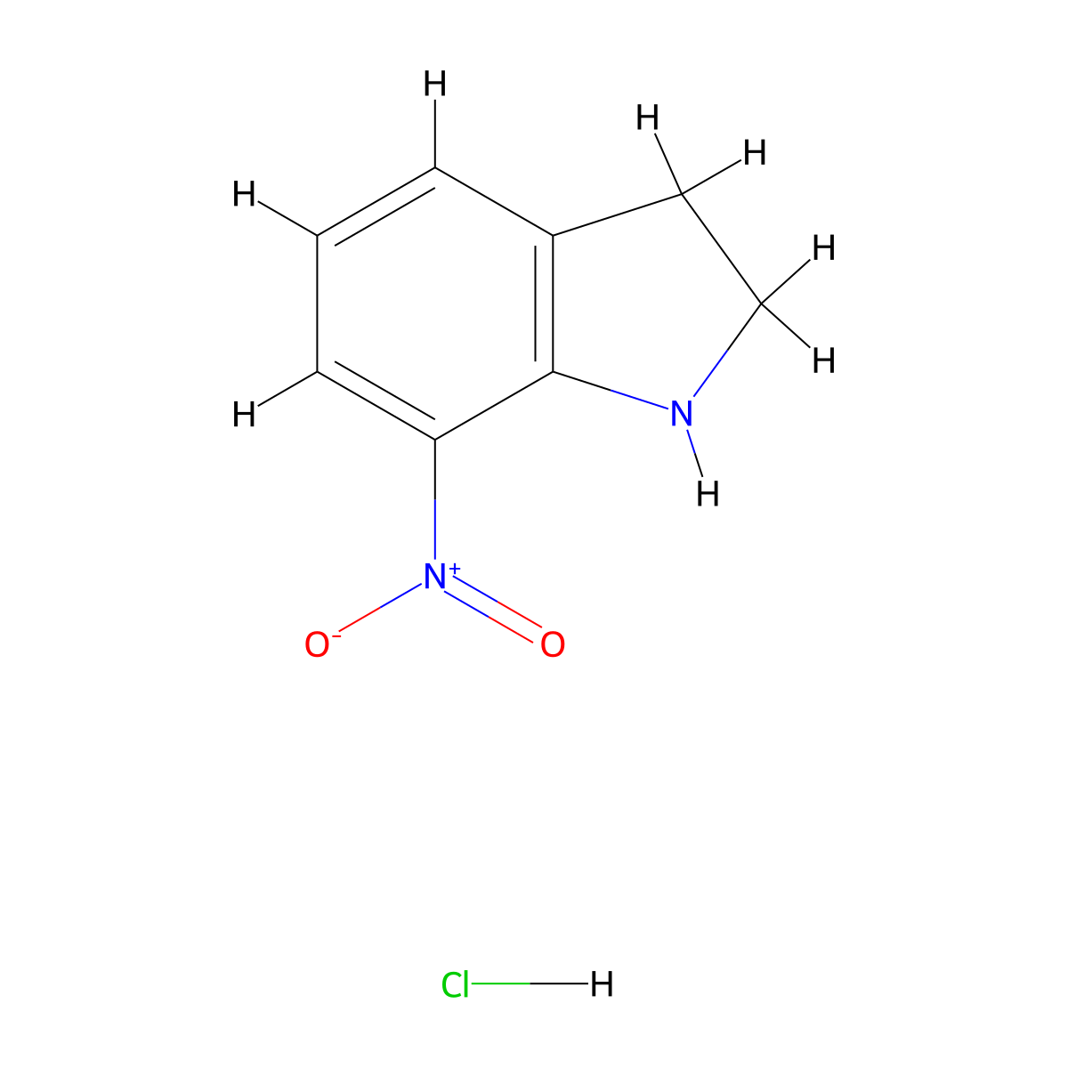 7-Nitroindoline hydrochloride molecular structure, CAS 2173992-22-6