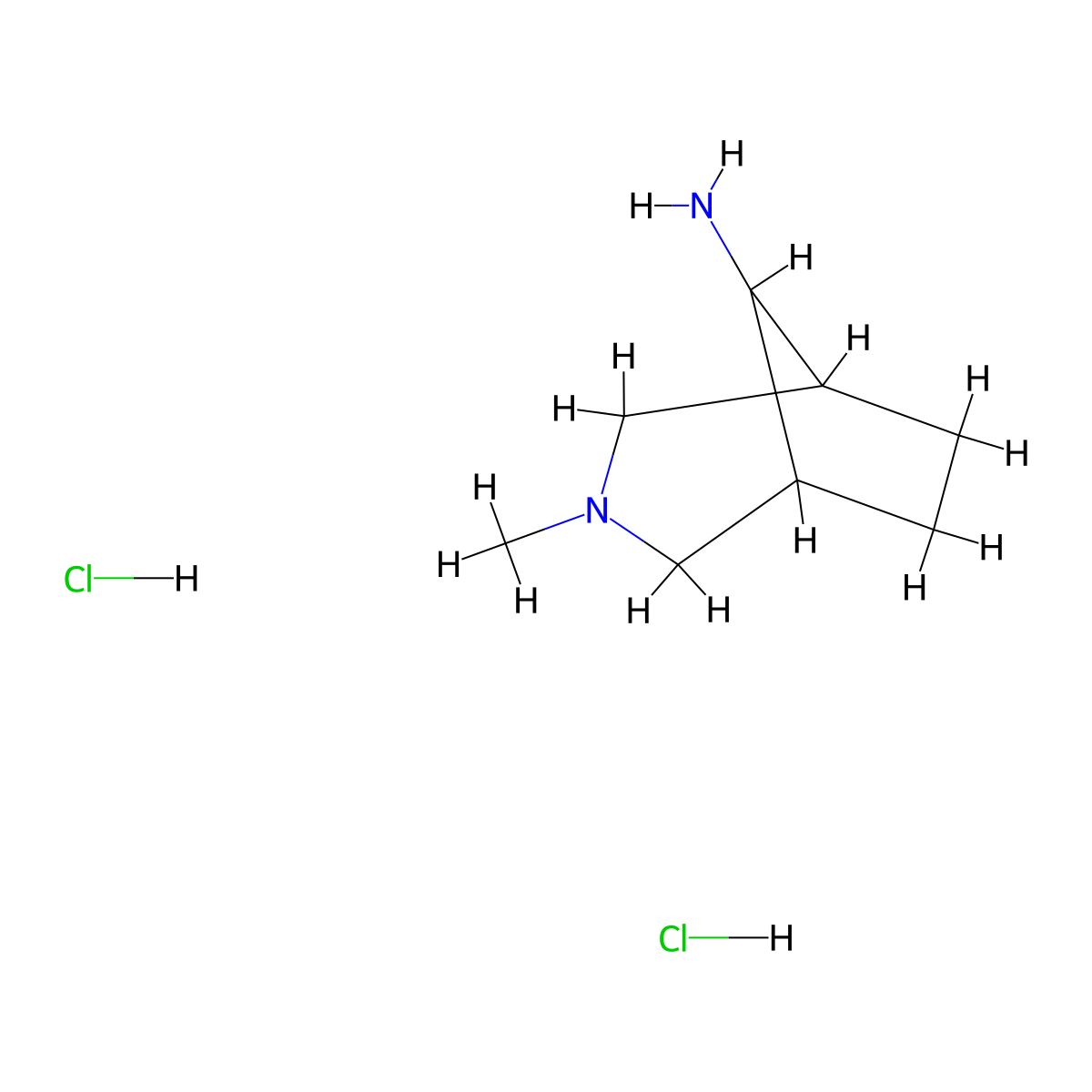 3-Methyl-3-azabicyclo[3.2.1]octan-8-amine dihydrochloride molecular structure, CAS 2173992-28-2