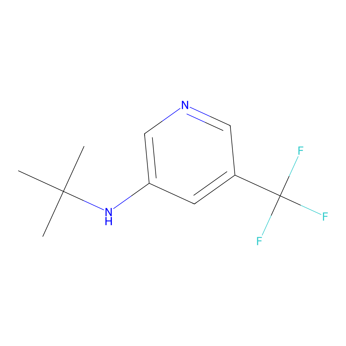 N-tert-butyl-5-(trifluoromethyl)pyridin-3-amine molecular structure, CAS 2173992-34-0