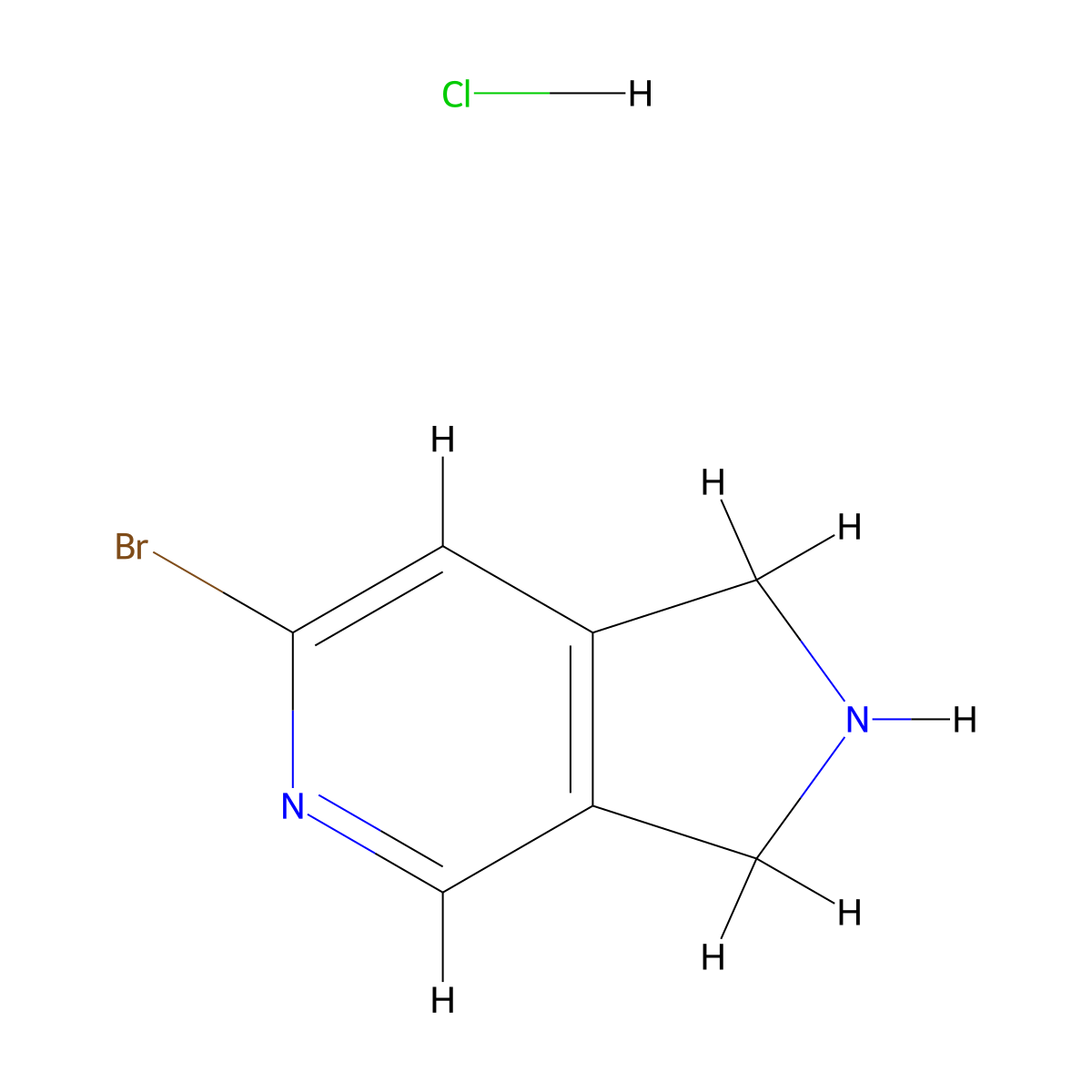 6-Bromo-1H,2H,3H-pyrrolo[3,4-c]pyridine hydrochloride molecular structure, CAS 2173992-37-3