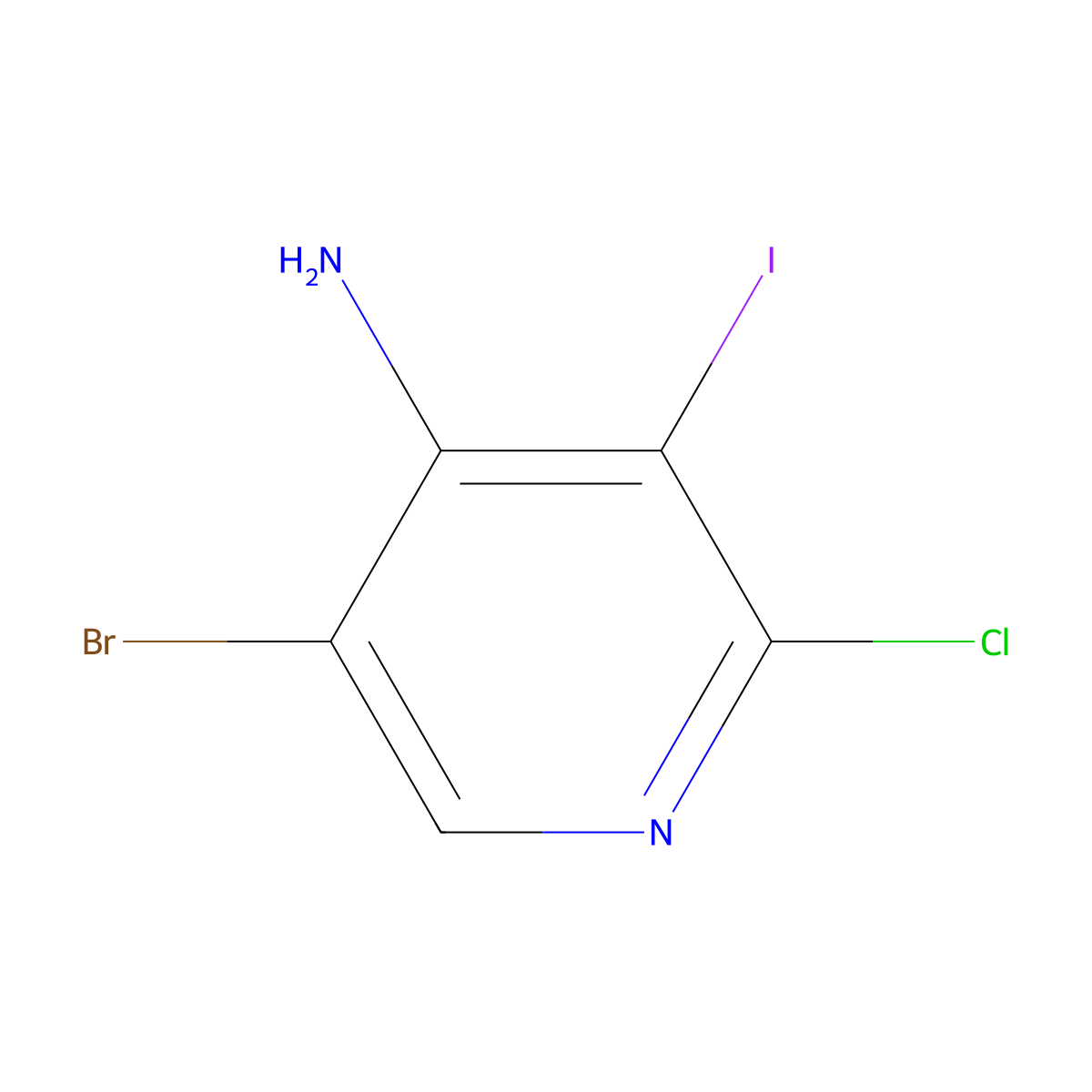 5-Bromo-2-chloro-3-iodopyridin-4-amine molecular structure, CAS 2173992-38-4