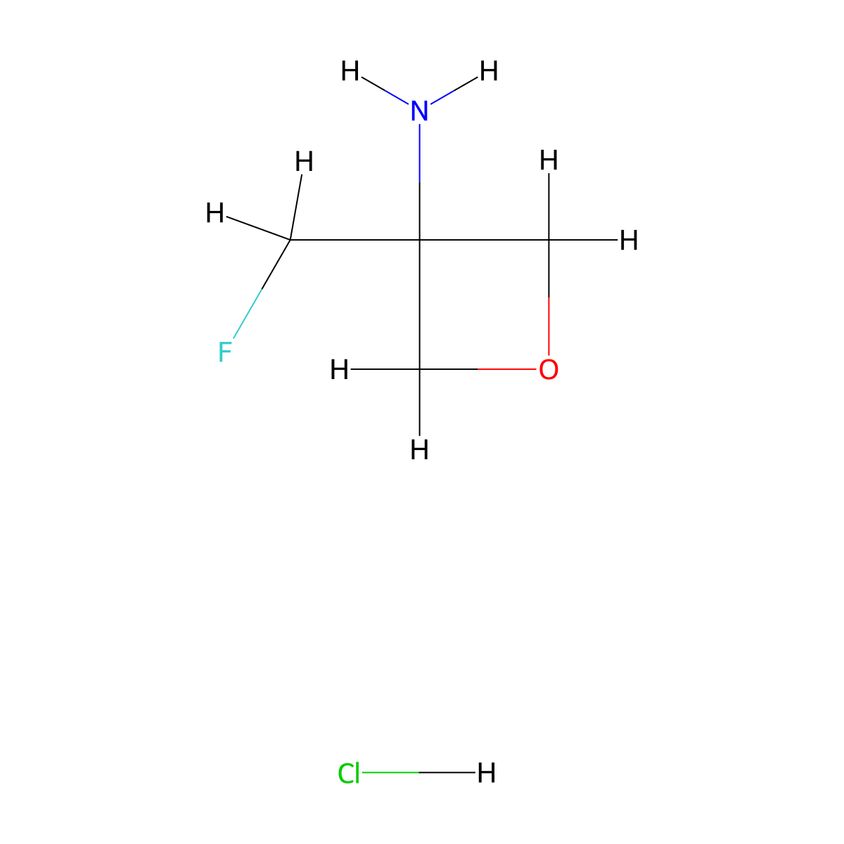 3-(Fluoromethyl)oxetan-3-amine hydrochloride molecular structure, CAS 2173992-39-5