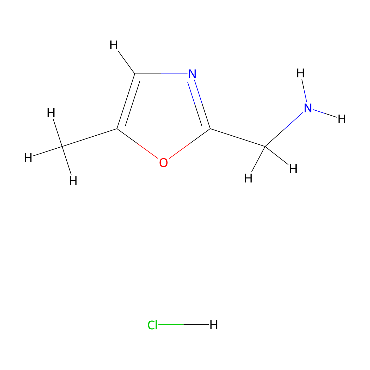 (5-Methyl-1,3-oxazol-2-yl)methanamine hydrochloride molecular structure, CAS 2173992-46-4