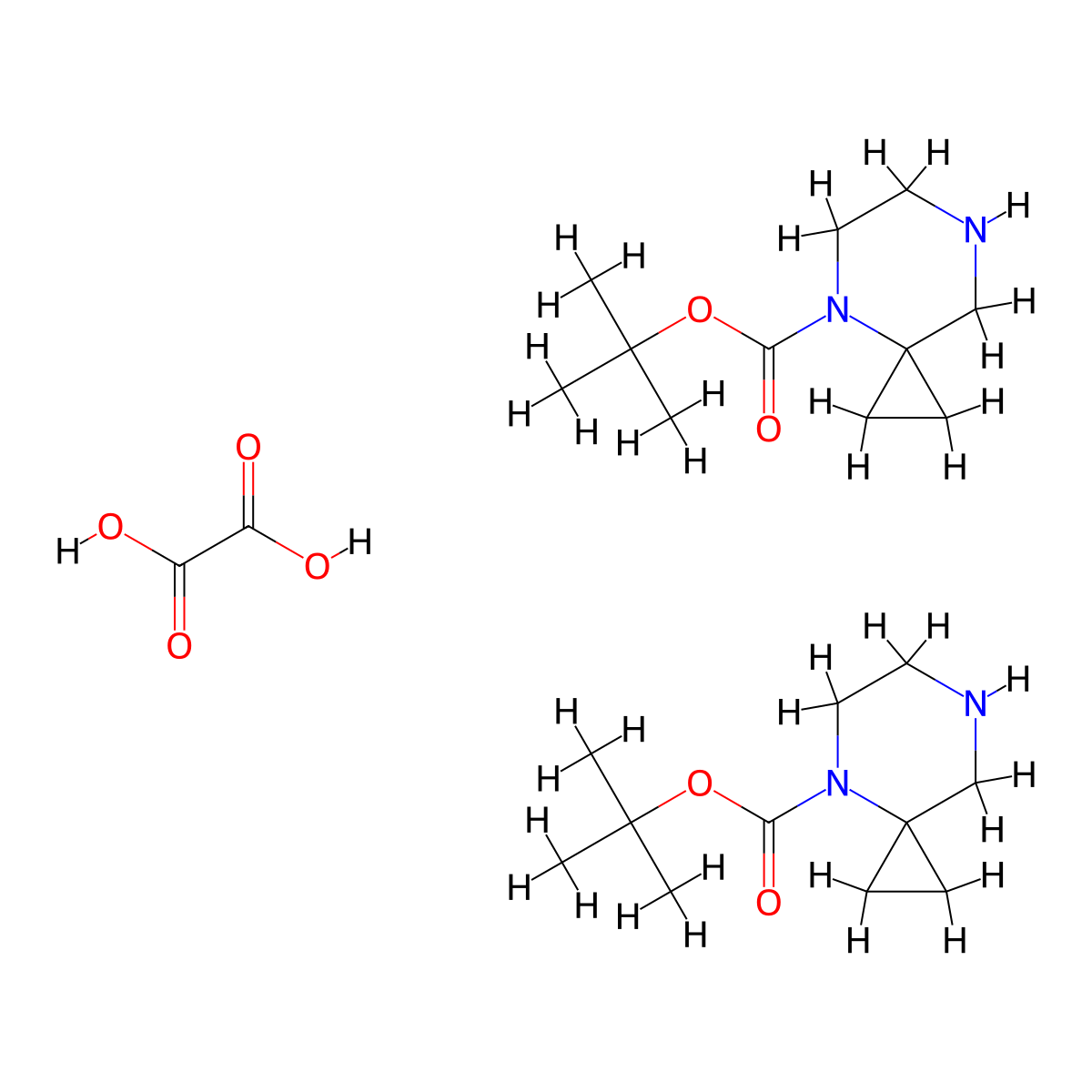 tert-Butyl 4,7-diazaspiro[2.5]octane-4-carboxylate hemioxalate molecular structure, CAS 2173992-48-6