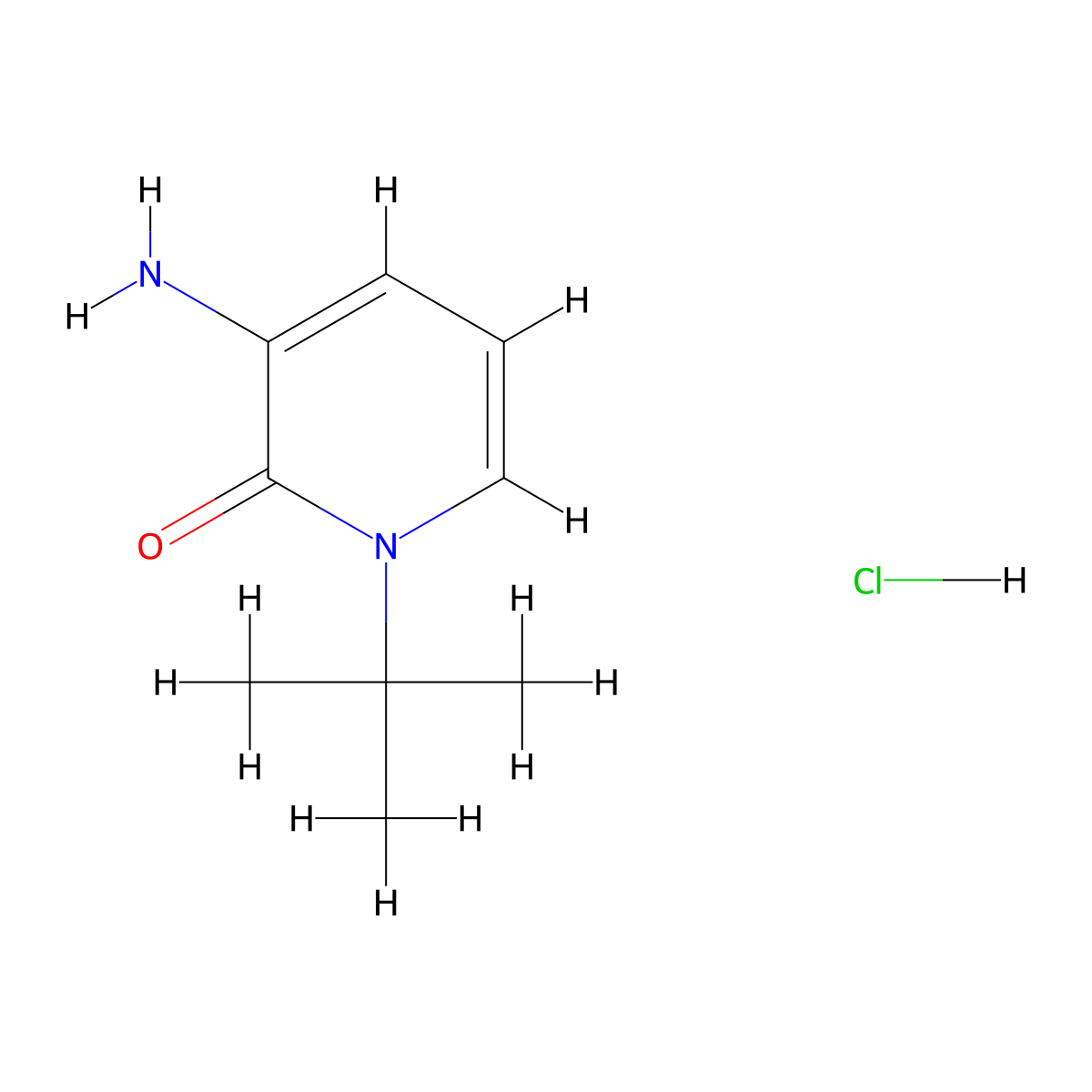 3-Amino-1-tert-butyl-1,2-dihydropyridin-2-one hydrochloride molecular structure, CAS 2173996-16-0