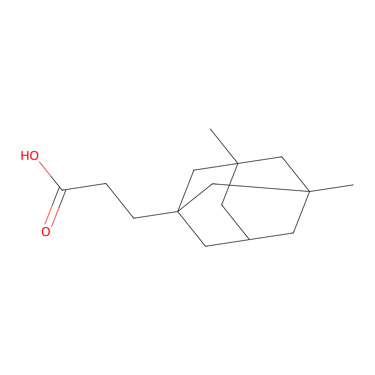 3-(3,5-Dimethyladamantan-1-yl)propanoic acid molecular structure, CAS 2173996-24-0