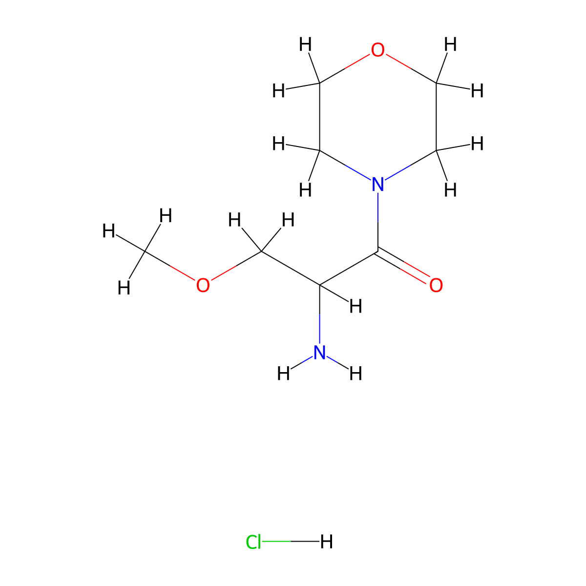 2-Amino-3-methoxy-1-(morpholin-4-yl)propan-1-one hydrochloride molecular structure, CAS 2173996-32-0