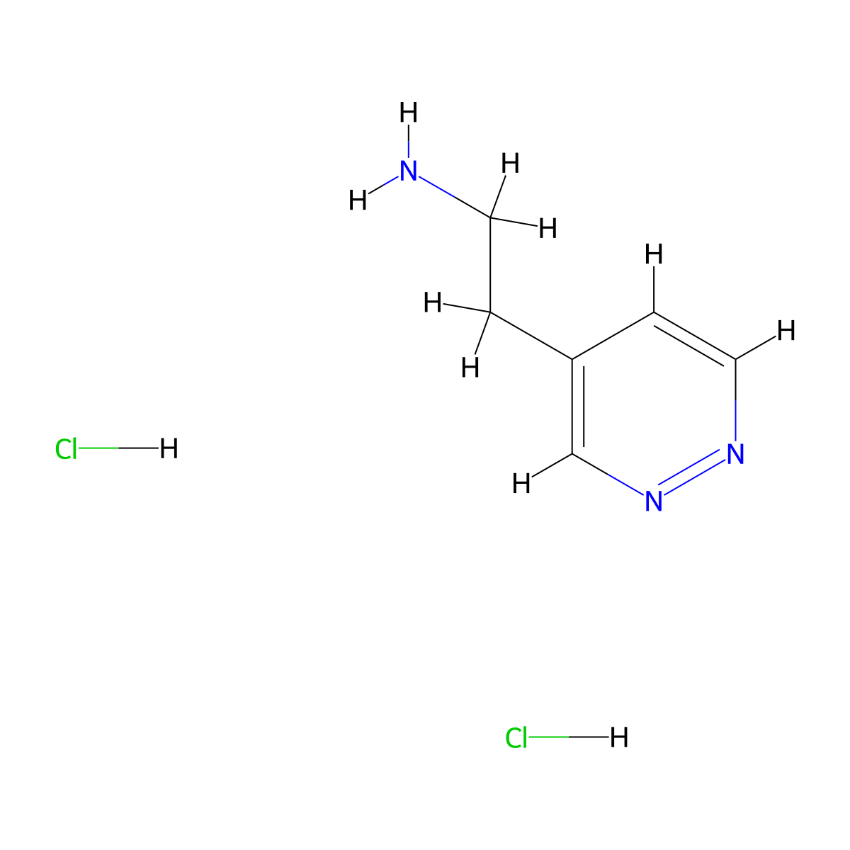 2-(Pyridazin-4-yl)ethan-1-amine dihydrochloride molecular structure, CAS 2173996-33-1