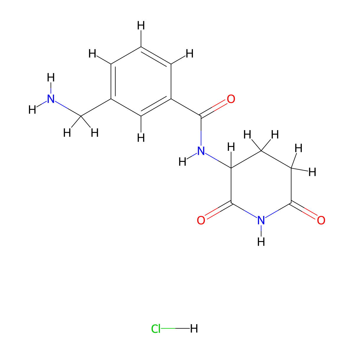 3-(aminomethyl)-N-(2,6-dioxopiperidin-3-yl)benzamide hydrochloride molecular structure, CAS 2173996-40-0