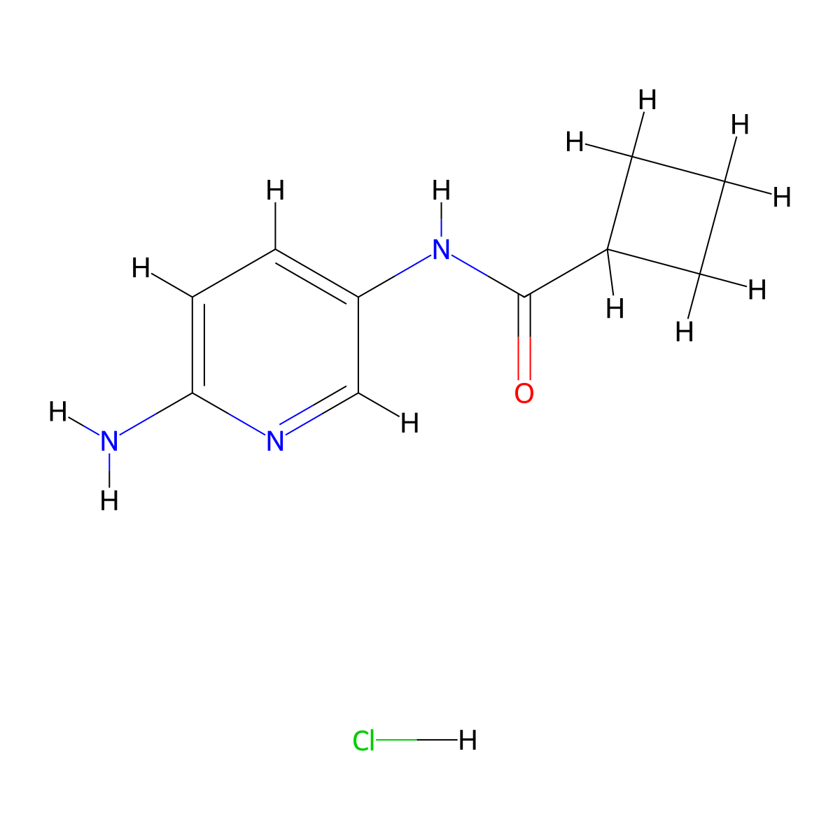 N-(6-Aminopyridin-3-yl)cyclobutanecarboxamide hydrochloride molecular structure, CAS 2173996-50-2