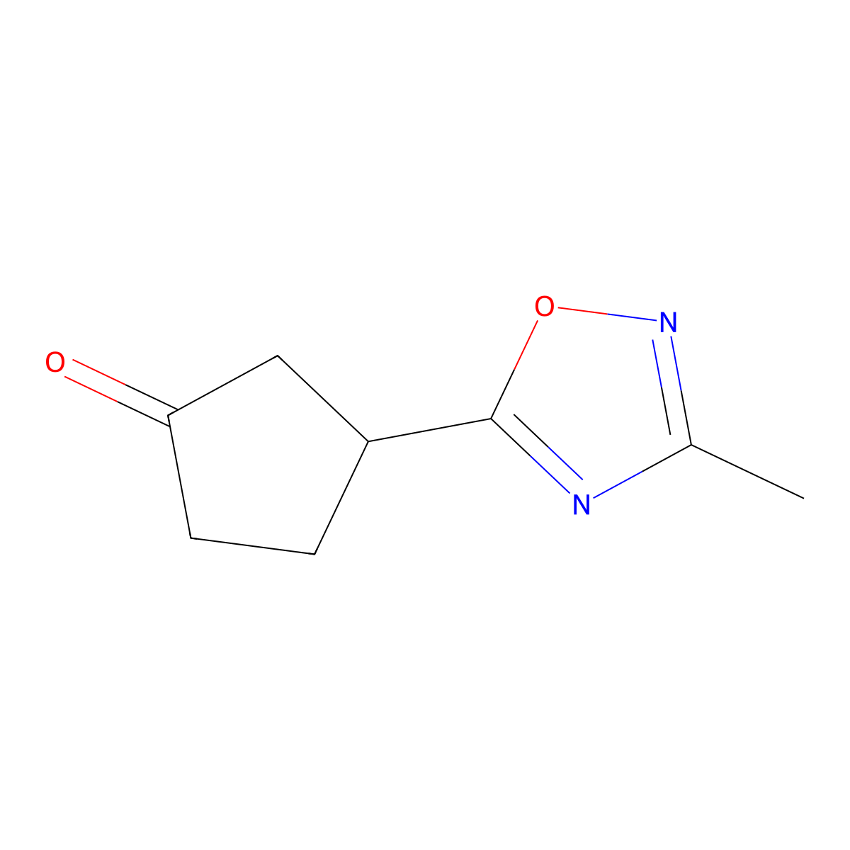 3-(3-Methyl-1,2,4-oxadiazol-5-yl)cyclopentan-1-one molecular structure, CAS 2173996-61-5